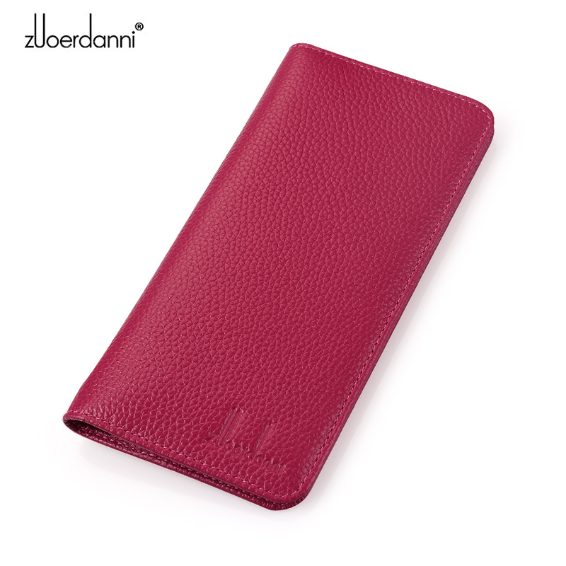 Leather Work Folder - Ultra-dünne geldbörse damen lange brieftasche Weiche