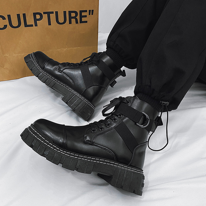 Leatherwork Clamp - Herrenstiefel 2025, neue Herrenschuhe, schwarzes Leder,
