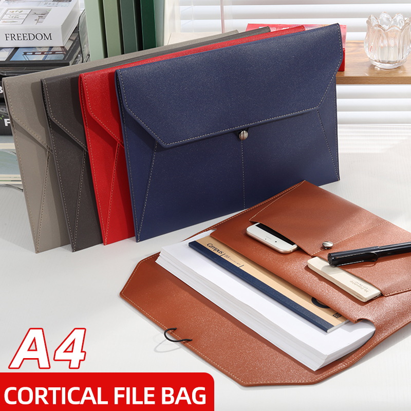 Leather Work Folder - A4 Business-Aktentasche aus Leder, multifunktionaler, wasserdichter