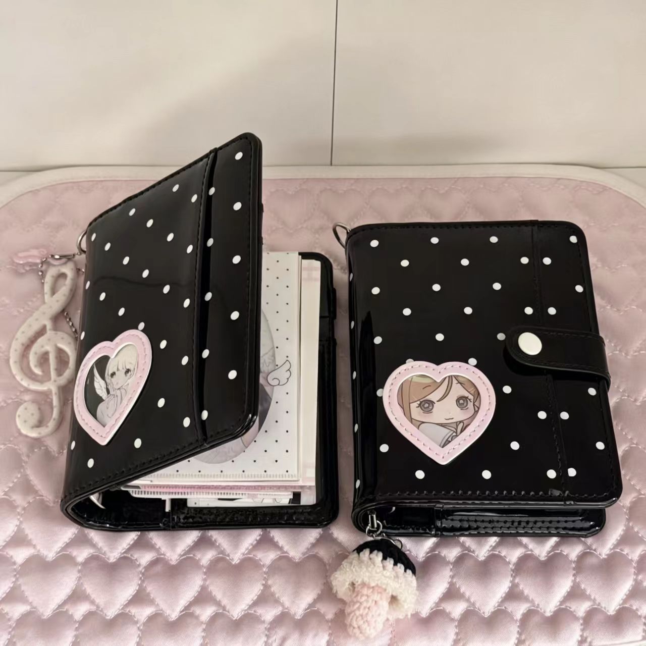 Leather Work Diary - Koreanischer Stil Polka Dot Herz M5
