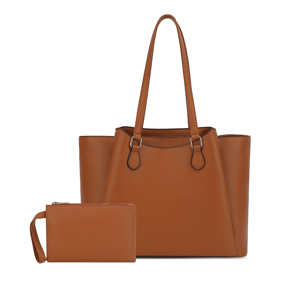 Leather Work - Tragetasche für Damen, Große PU-Leder Schulterhandtasche