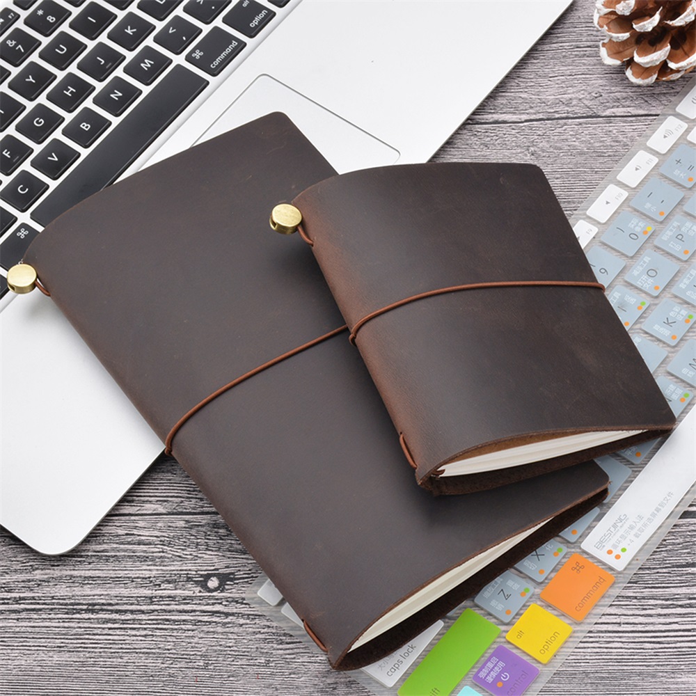 Leather Work Diary - Reise-Notizbuch aus echtem Leder, DIY-Tagebuch, 8