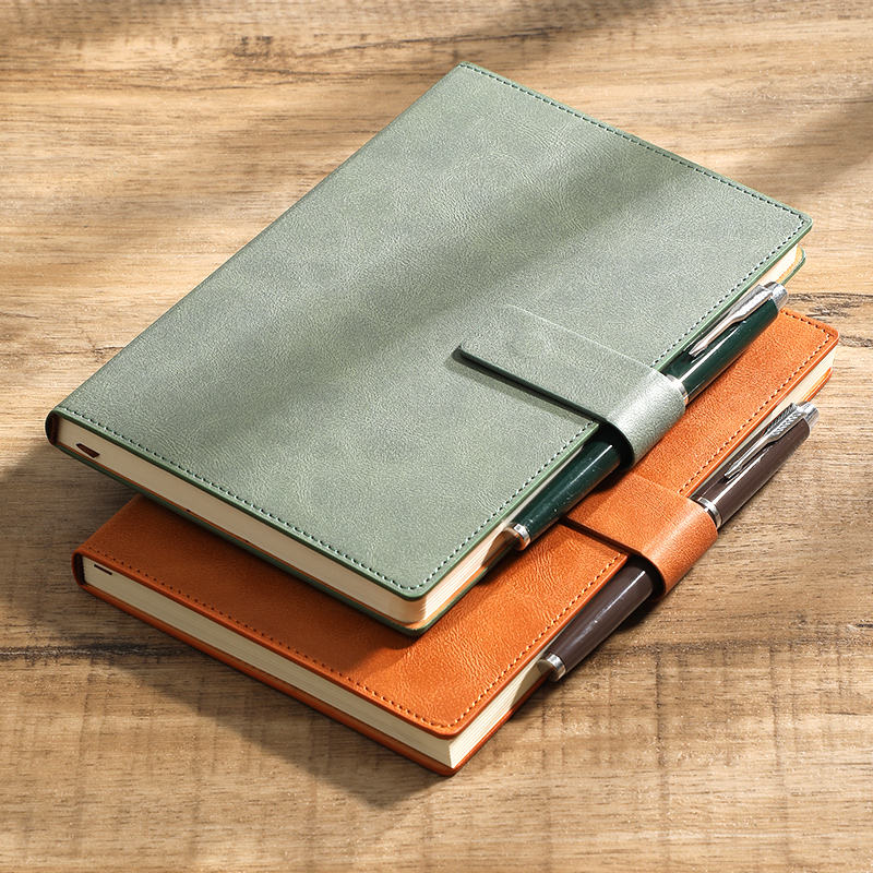 Leather Work Diary - A5 Business-Notizbuch, farbwechselndes PU-Leder-Journal mit Magnetverschluss,