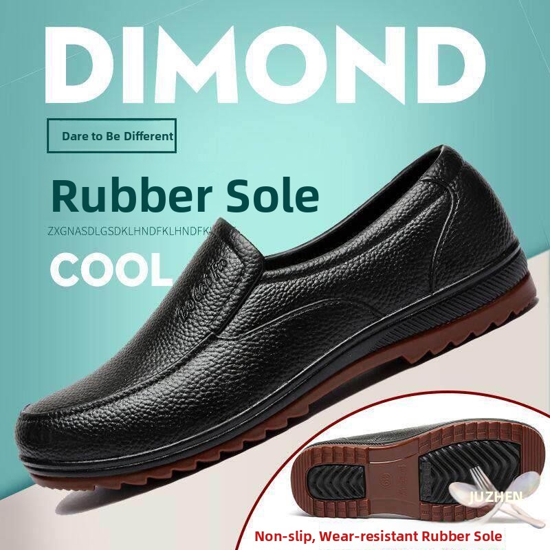 Leather Work Youtube - Herren-Kochschuhe aus Leder mit Rutschschutz, Kunststoff-Sohle,