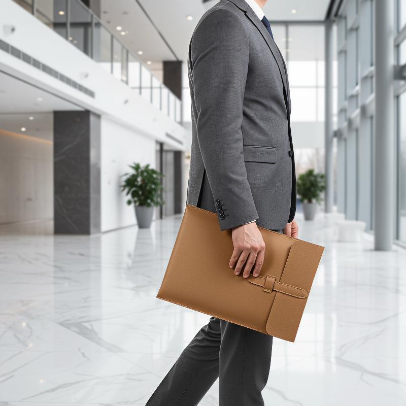 Leather Work Folder - A4 Premium Vertikale Leder-Dokumententasche Große Kapazität