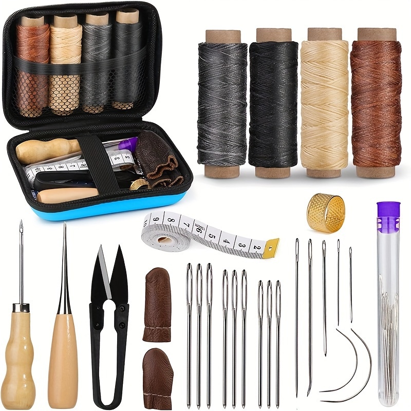 Leatherwork Hammer - [Lederbearbeitungsset] Leder-Nähset, Nadel mit großem Öhr,