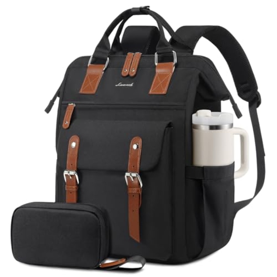 Leather Work - Laptop-Rucksack für Frauen, Laptop-Tasche für Lehrerinnen