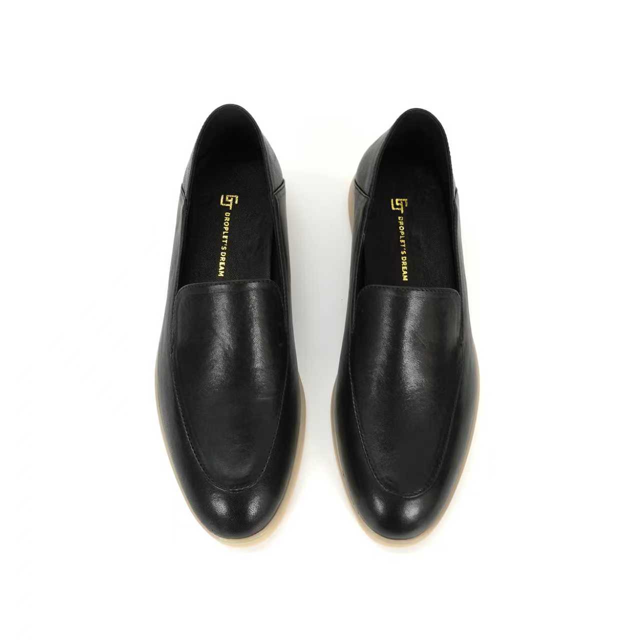 Leather Work Outfit - Hochwertiges Rindsleder – Rutschfeste, weiche Slip-On-Schuhe