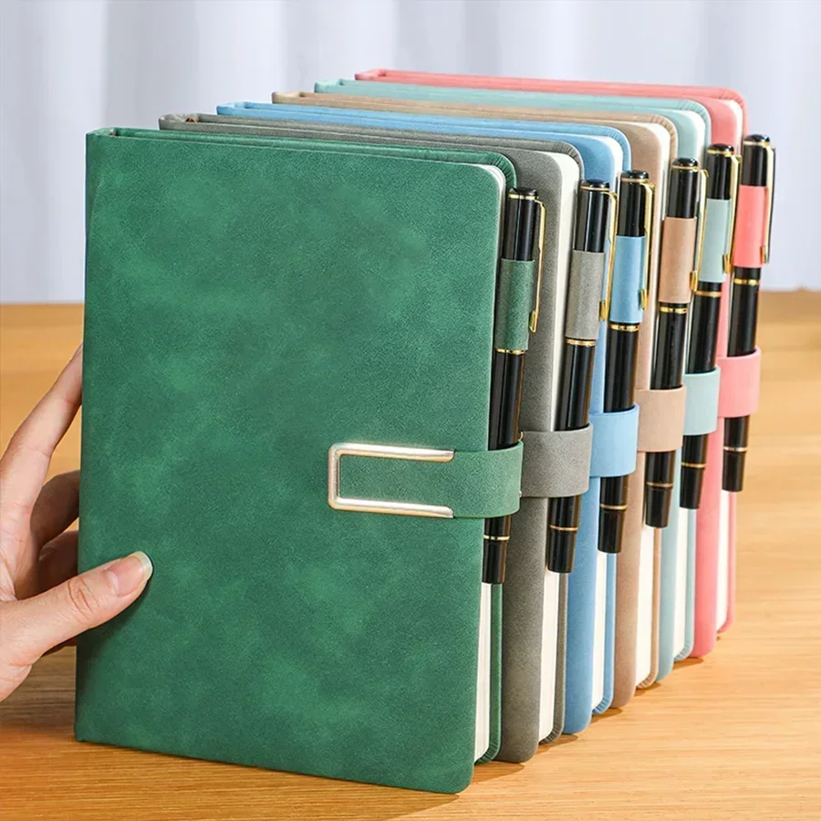 Leather Work Diary - 1 Stück Vintage A5 Leder-Notizbuch mit