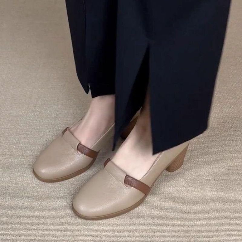 Leatherwork In French - Damen Retro Loafer Schuhe im französischen