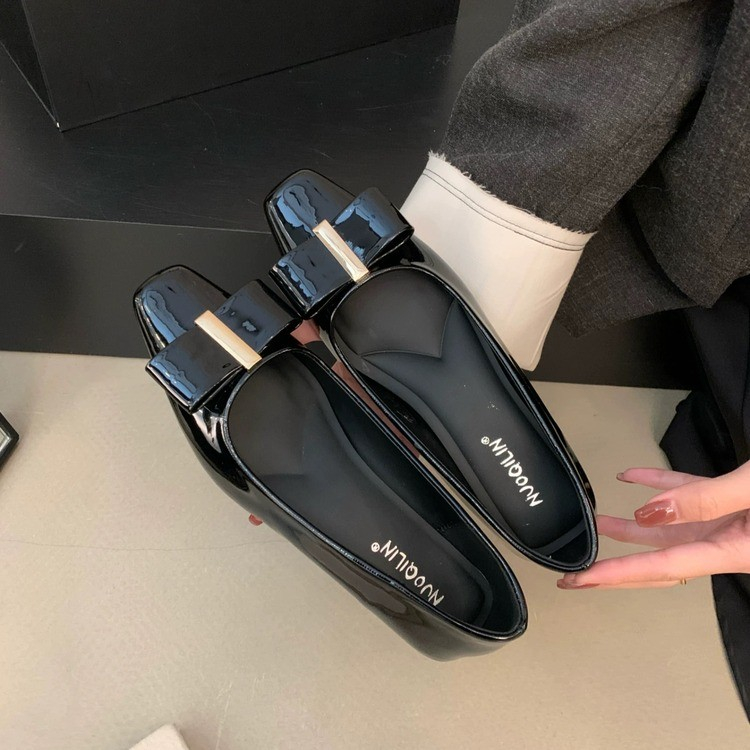 Leatherwork In French - Quadratische Schleifen-Slipper für Damen 2026 –