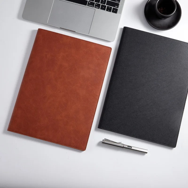 Schwarze A4 Konferenz-Ledermap – Leather Work Folder Bewertung und Preis