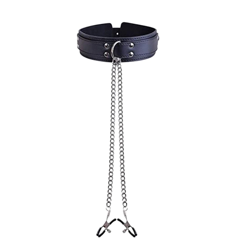Punk-Lederhalsband mit Kette,  – Leatherwork Clamp Bewertung und Preis