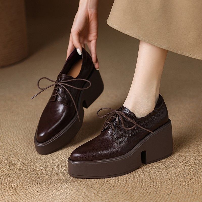 Damen-Plateau-Loafer aus weich – Leatherwork In French Bewertung und Preis