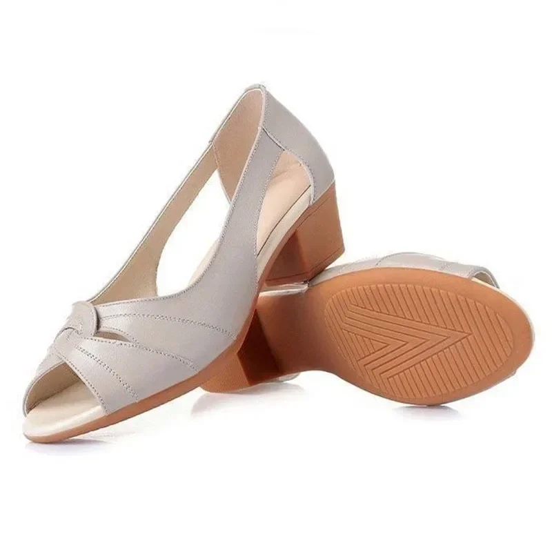 Schwarze Peep Toe Mid Heel San – Leather Work Outfit Bewertung und Preis