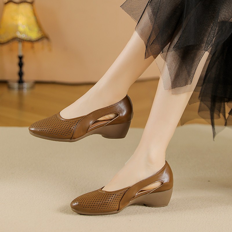Damen Keilschuhe Pumps Durchbr – Leather Work Outfit Bewertung und Preis